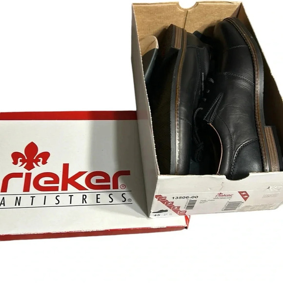 Rieker men shoes,black,NEW,leather cap Oxford size  11.5, reg 170$ - Picture 2 of 15